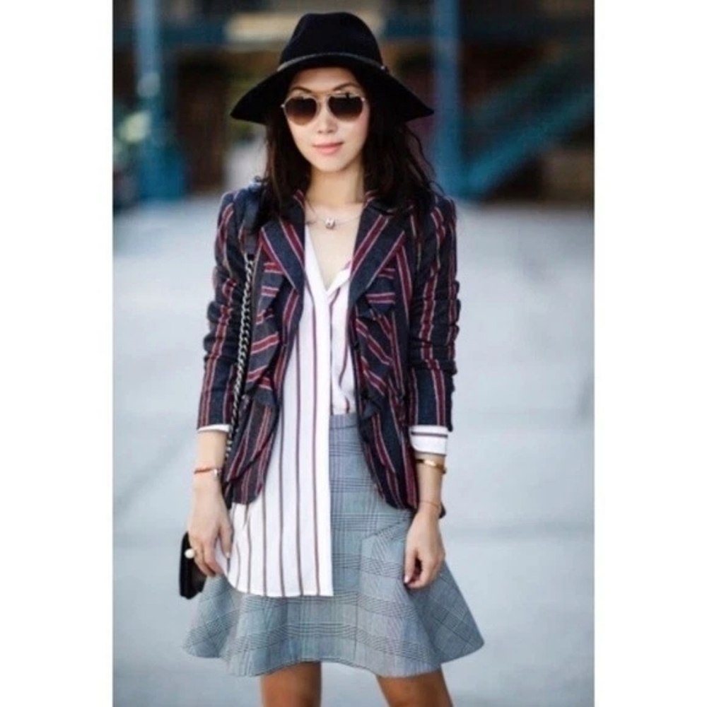 J. CREW Fit + Flare Flouncy Plaid Mini Skirt. Size 00 / 0. Academia. Twee. EUC